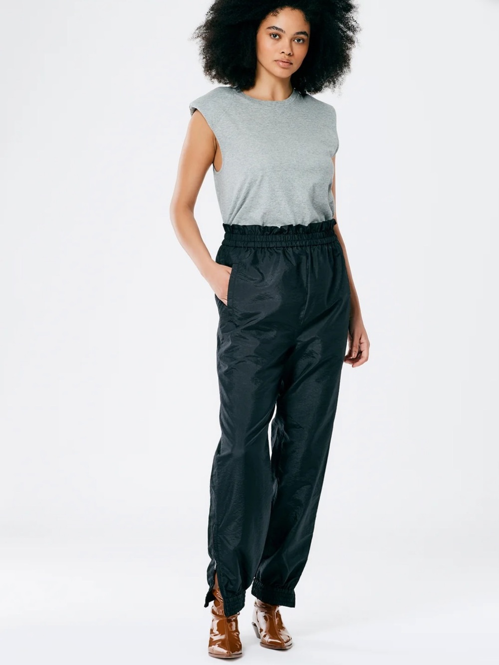 Tibi Crispy Nylon Paper Bag Felix Jogger